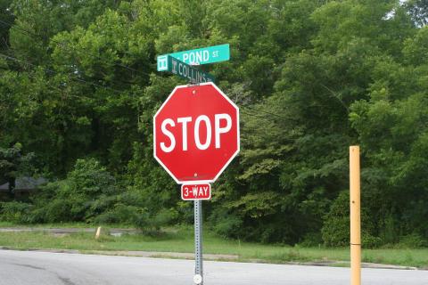 On Thursday, July 17, the Toccoa Police Department converted the intersection at S. Pond Street and Collins Road to a three-way intersection. Photo by Laura Shaw