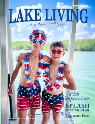 Kim Caudell is the winner of the 2025 summer Lake Living cover contest. The cover features her two sons, Britt and Benjamin.