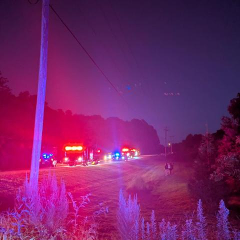 A 62-year-old Toccoa man was killed Sunday night in a single-vehicle rollover accident on Oak Valley Road. Photo courtesy of Stephens County Sheriff's Office
