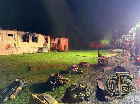 In the last week, firefighters have responded to at least two fires, including one above on W. Tugalo Street on Aug. 13 and another, seen below, in the area of Collins Street and Sunset Lane just after midnight on Tuesday morning, Aug. 19. Submitted