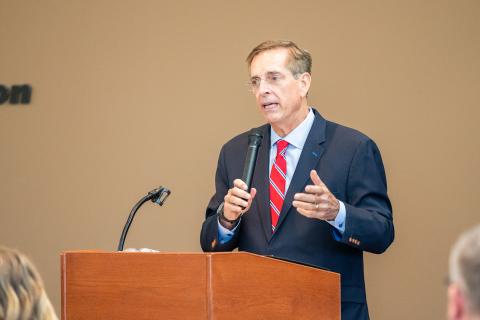 Georgia Secretary of State Brad Raffensperger held a summit on Friday, Aug. 22, at Habersham EMC to address housing and growth. Zach Taylor/The Northeast Georgian