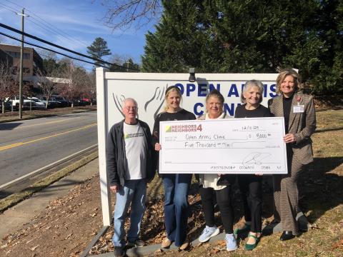 Within the past week, Open Arms clinic in Toccoa has received $25,000 from local entities to remain open, including a $20,000 donation from the North Georgia Community Foundation and $5,000 from Neighbors4Neighbors. N4N also pledged to donate $1,000 each month next year.