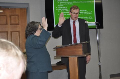 City commissioner Evan Hellenga was sworn in for another term and unanimously named the city's mayor for 2026 during the city commission's meeting on Monday, Dec. 22.