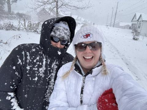 Kelly and Gordon Thigpen, of Toccoa, enjoyed being out in the snow on Saturday, Jan. 31. Winter Storm Gianna brought five to eight inches of snow to Stephens County.