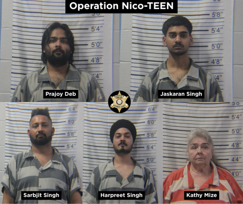 The Stephens County Sheriff's Office arrested five individuals for selling nicotine products to minors.