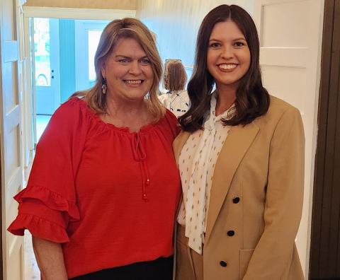 On Tuesday, May 5, the Toccoa-Stephens County Chamber of Commerce hosted a meet and greet at the Venue at the Star Theatre in downtown Toccoa for president-elect Tessa Reavis, right. Julie Paysen, left, current Chamber president, is stepping down at the end of June after 11 years in the role. Reavis, who has been training with Paysen since April 6, will take on the role on July 1.