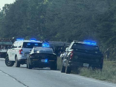 A traffic stop on Ga. 365 on Tuesday, May 8, near the Habersham-Stephens county line escalated to a multi-agency manhunt that involved the Stephens County Sheriff’s Office, Habersham County Sheriff’s Office, and the U.S. Forest Service Commission. A work truck was pulled over and two men hopped out and fled into the nearby woods.