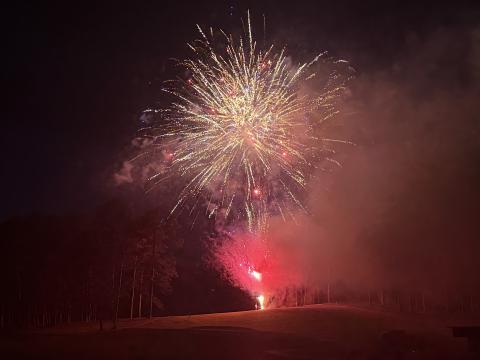 On Sunday night, June 28, the Toccoa Symphony Orchestra performed its annual Patriotic Pops concert at Reflections at Lake Toccoa. There were some surprises, such as John Williams’ “Superman” theme and Journey’s “Don’t Stop Believing,” thrown into the setlist. Below, conductor Benji Stegner is leading the orchestra.