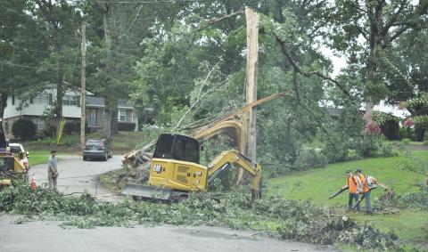 Downed trees and power lines were left in the wake of a severe storm that ripped through Stephens County on July 10. This was the scene off Cedar Lane on Monday morning, July 13. The National Weather Service said the weather was a microburst with 70 mile per hour winds.