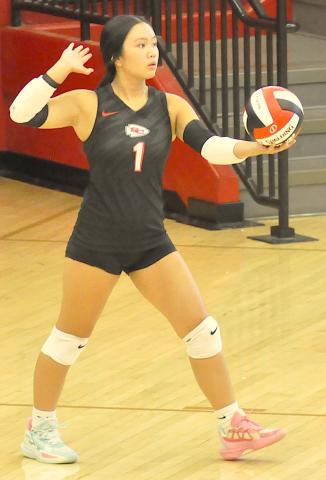 Leonna Dinh of the SCHS Indians volleyball team prepares to make a serve.