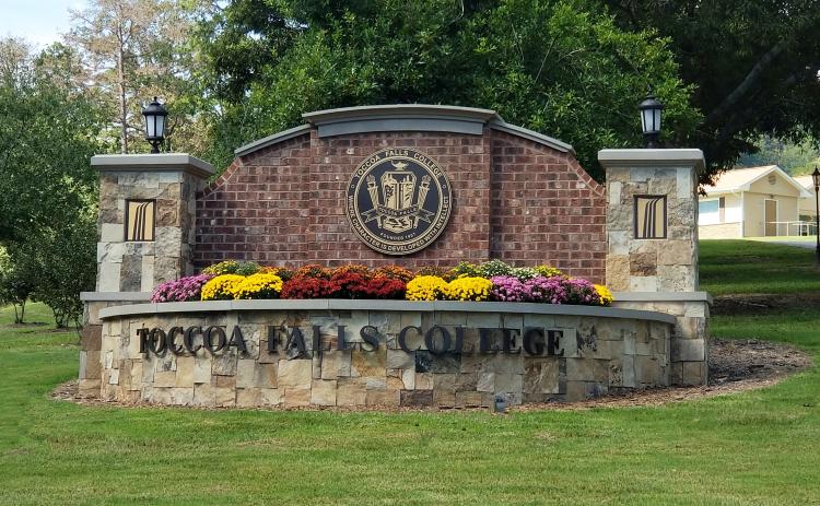The sign at the entrance to Toccoa Falls College is beckoning new students for the upcoming fall semester.