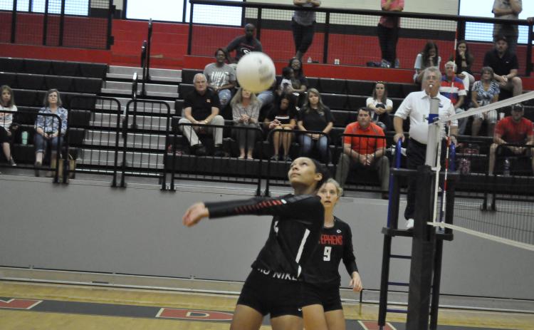 Briana Wortman bumps the ball for SCHS
