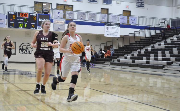 Lindsay Moore goes up for layup