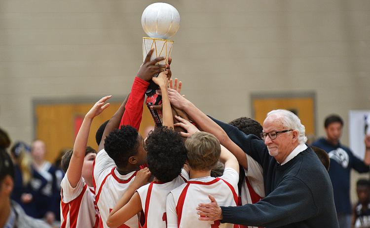 SCMS seventh grade hoist championship trophy