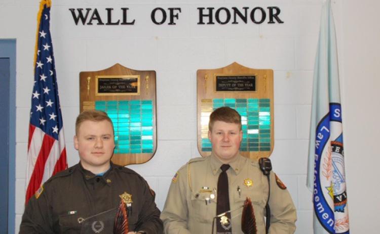 Alex Vaughn (left) was named jailer of the year while Kylar Jameson was named deputy of the year.