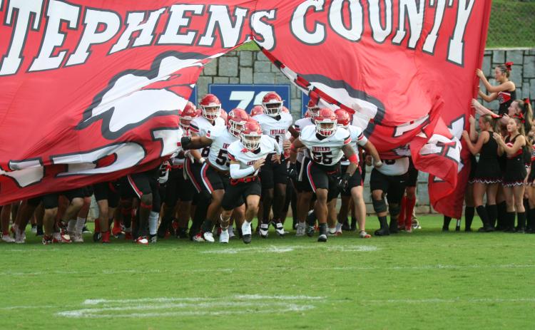 The Stephens County Indians football team captured their first win of the season on the road against Elbert on Friday, Aug. 22, 21-17. Laura Shaw/The Toccoa Record