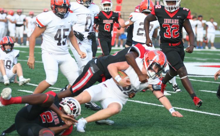 The Indians JV football team rolled past Habersham last week. Laura Shaw/The Toccoa Record