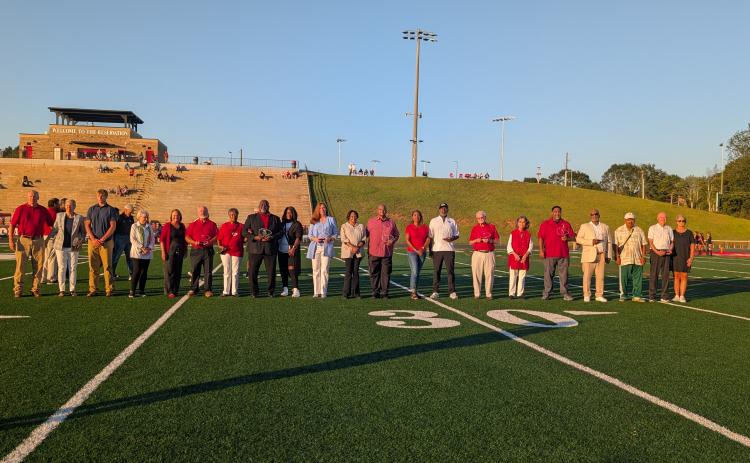 Prior to the Stephens County-Cedar Shoals football game on Friday, Aug. 29, the Stephens County Athletic Hall of Fame Class of 2025 was inducted. The Class of 2025 includes Ken Swilling, Julius Dixon, Charlton Veazey, Shana Smith, Charlie Greene, Anthony Harrison, Lance Skelton, Jerry Brown, Eldorado Cochran, and Leigh Wilbanks. This week, the Indians host Jefferson for their homecoming game. The kickoff is set for 7:30 p.m. Laura Shaw/The Toccoa Record