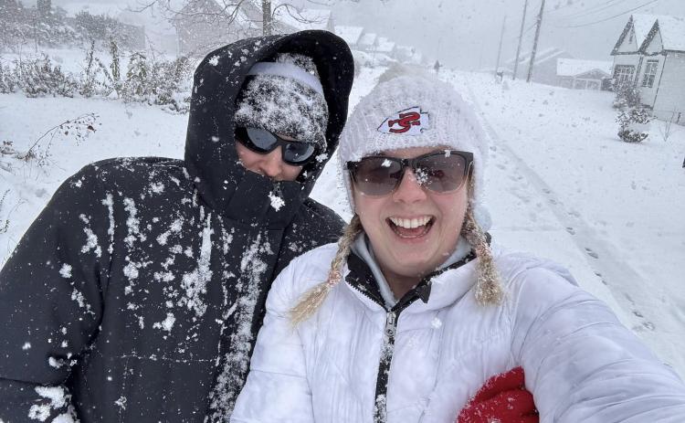 Kelly and Gordon Thigpen, of Toccoa, enjoyed being out in the snow on Saturday, Jan. 31. Winter Storm Gianna brought five to eight inches of snow to Stephens County.