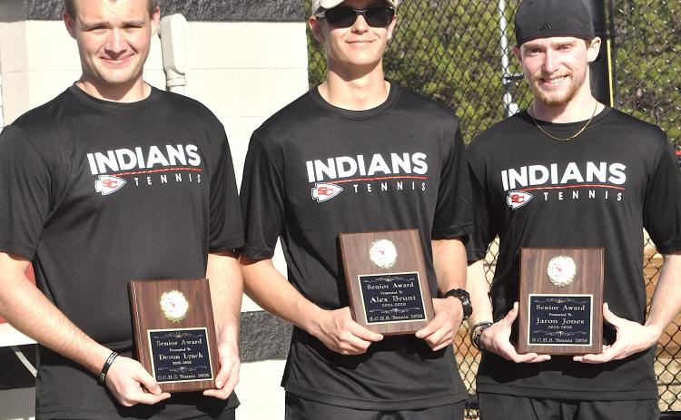 Devon Lynch, Alex Bront, and Jaron Jones were honored on Senior Day.