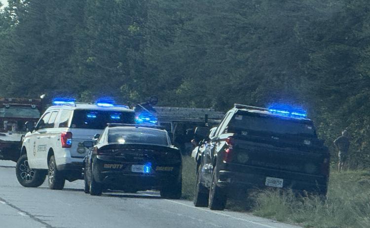 A traffic stop on Ga. 365 on Tuesday, May 8, near the Habersham-Stephens county line escalated to a multi-agency manhunt that involved the Stephens County Sheriff’s Office, Habersham County Sheriff’s Office, and the U.S. Forest Service Commission. A work truck was pulled over and two men hopped out and fled into the nearby woods.