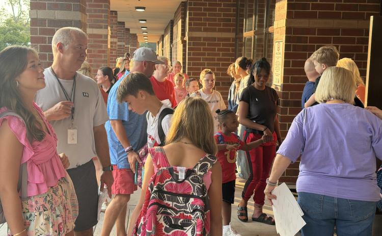 Students and their families shuffled into Eastanollee Elementary on the first day of school Wednesday.