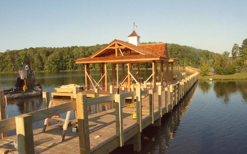 This is the new boathouse and bridge at Lake Toccoa.