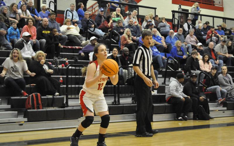 Lindsay Moore fires a three against Banks County