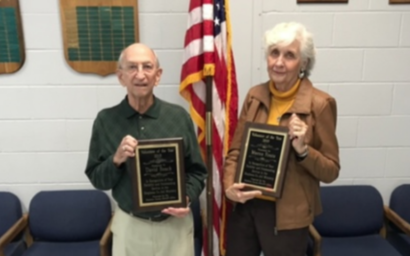 2019 jail ministry volunteers of the year are David Beack (left) and Myrna Foutz (right).