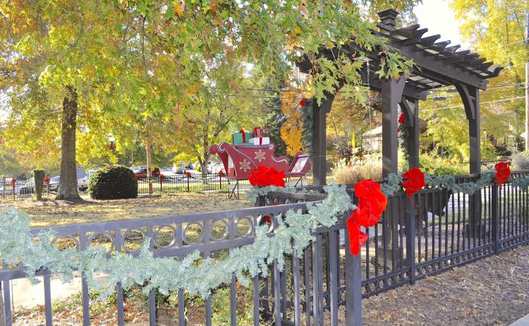 Paul Anderson Memorial Park has already been docrated for the upcoming tree lighting event scheduled for Thursday, Dec. 2.